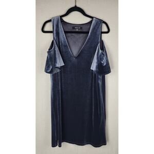 Sugar Lips Dress L Plush Velvet Cold Shoulder flutter Sleeve Holiday Christmas